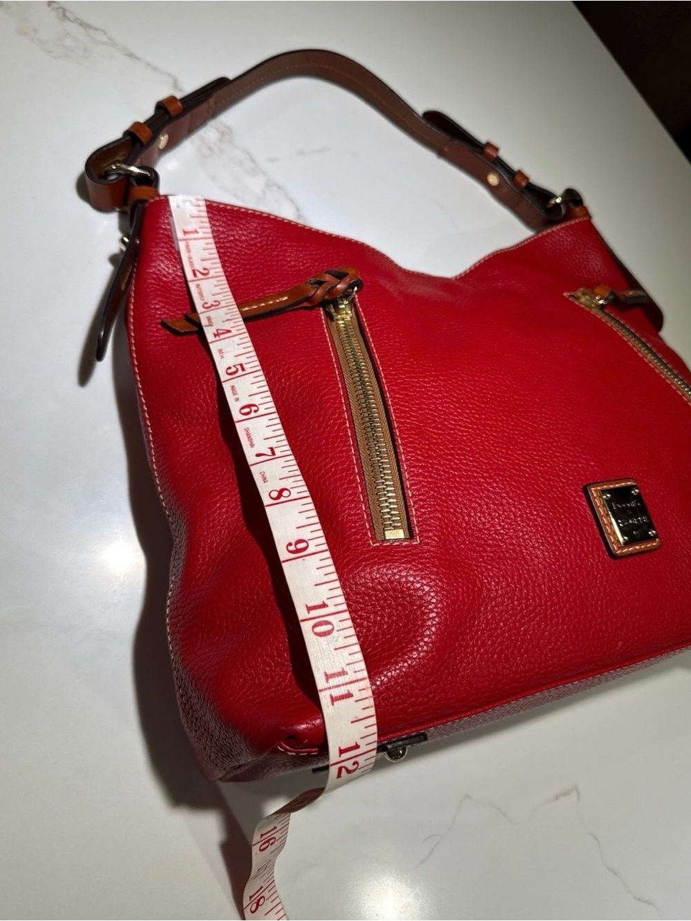Dooney & Bourke Red Leather Tote and Brown Dooney wallet - Picture 9 of 10